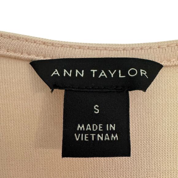 Ann Taylor Women's Size SMALL Pink Sleeveless Ladies Top Mixed Media - Picture 5 of 6